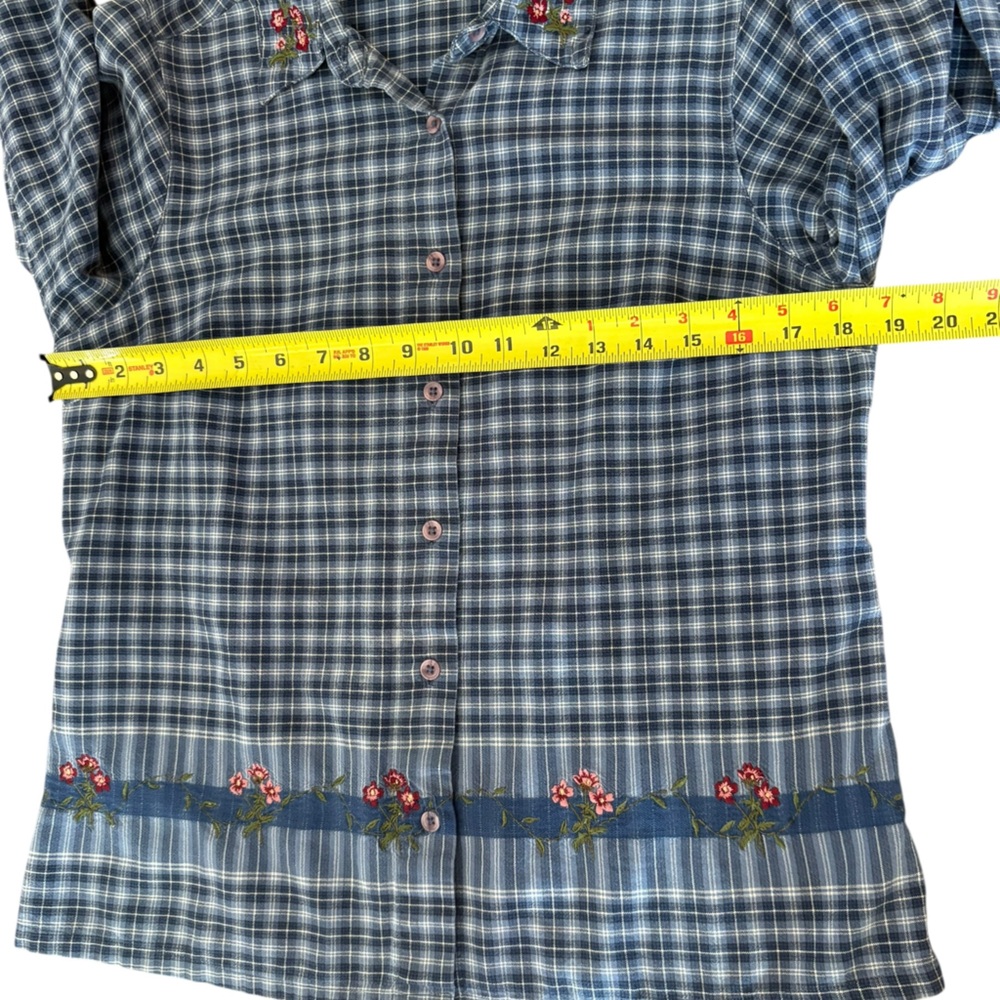 Classic Elements Plaid Button Down Top Long Sleev… - image 7